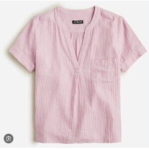 J. Crew Women’s V-Neck Double-Gauze Popover Blouse | Icy Lavender  - size L